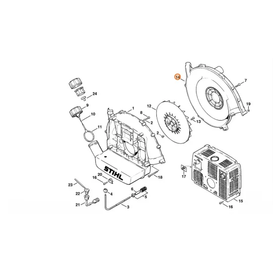 STIHL  Obudowa dmuchawy - zewnątrz 4203 701 0701